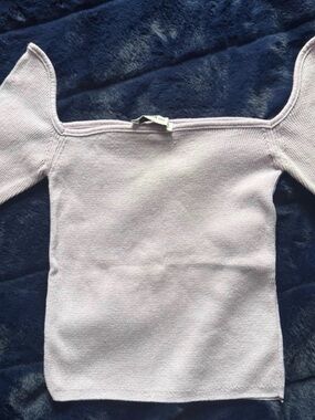 ZARA - Lilac Off-Shoulder Knit Top